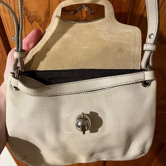 Cream Furla Leather Crossbody Bag - Picture 5 of 5